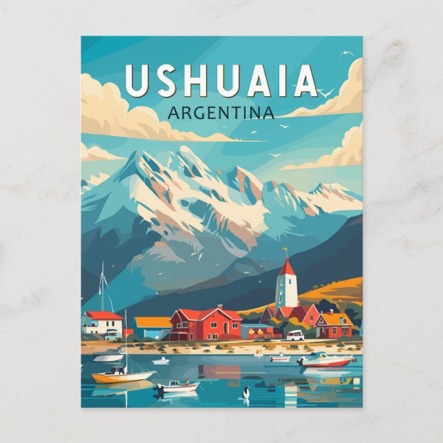 Carte Postale Ushuaia Argentina Travel Art Vintage (Devant)