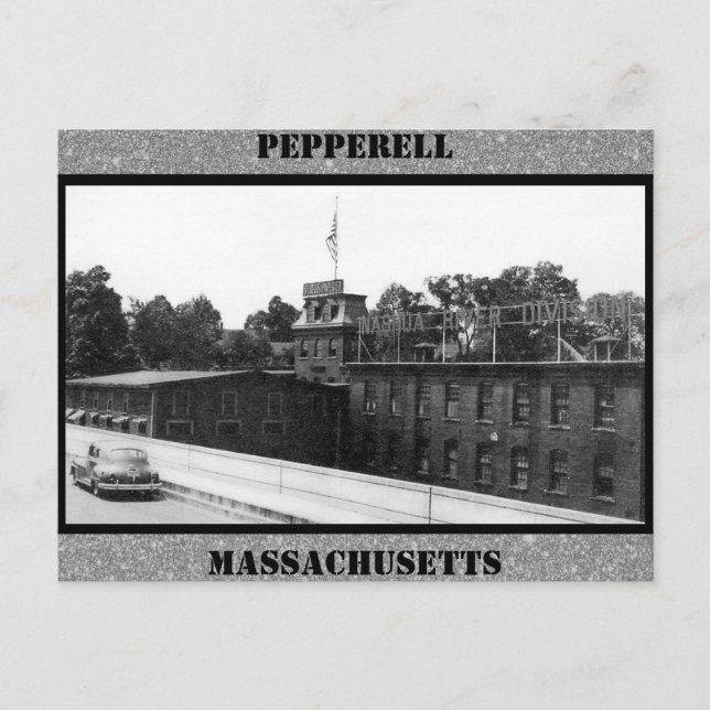Carte Postale Usine de papier historique à Pepperell Massachuset (Devant)