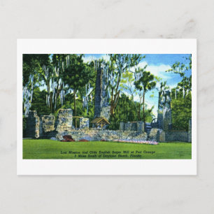 Carte Postale Usine de sucre, Port Orange, Daytona Beach Vintage