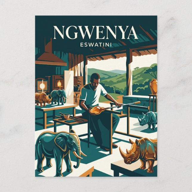 Carte Postale Usine de verre de Ngwenya Eswatini (Devant)