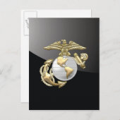 Carte Postale USMC Eagle, Globe & Ancre (EGA) [3D] (Devant / Derrière)