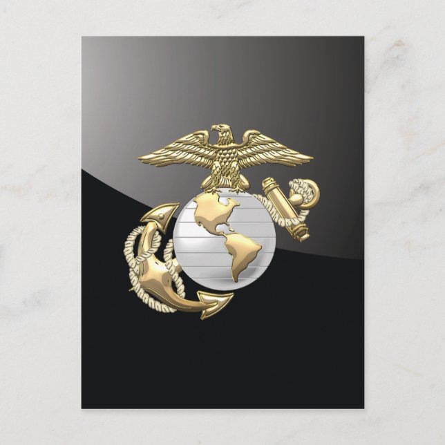 Carte Postale USMC Eagle, Globe & Ancre (EGA) [3D] (Devant)