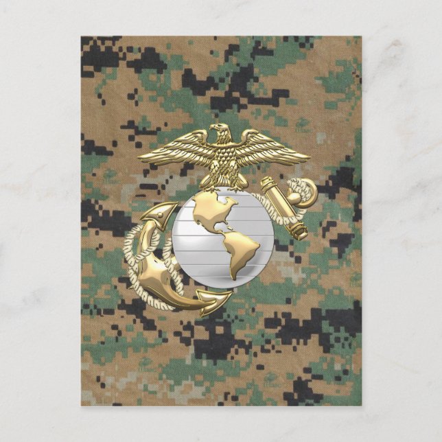 Carte Postale USMC Eagle, Globe & Ancre (EGA) [3D] (Devant)