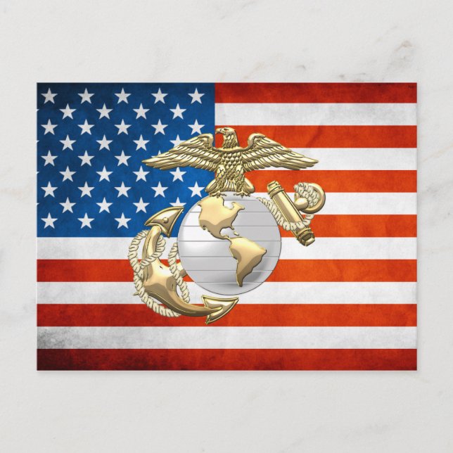 Carte Postale Usmc Eagle, globe et Ancre (EGA) [3D] (Devant)
