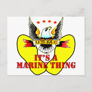 Carte Postale USMC empreintes jaunes C'est une chose de Marine