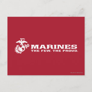 Carte Postale USMC Les rares Logo Fiers - Blanc