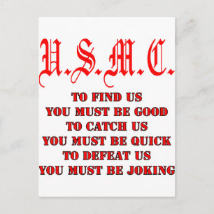 Carte Postale USMC pour nous attraper ou nous vaincre