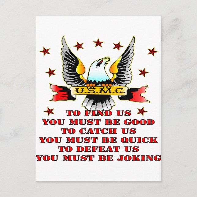 Carte Postale USMC Retrouvez-nous Attrapez-nous Défaites-nous Vo (Devant)