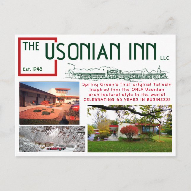 Carte Postale Usonian Inn Anniversary post card (Devant)