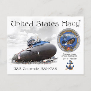 CARTE POSTALE USS COLORADO SSN-788 SOUS-MARINE POSTCARD