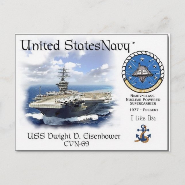 Carte postale USS DWIGHT D. EISENHOWER CVN-69 (Devant)