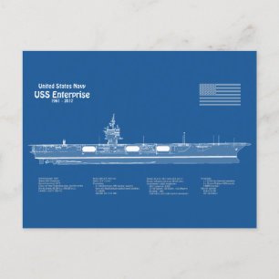 Carte Postale USS Enterprise - Plan de plan d'expédition ABD