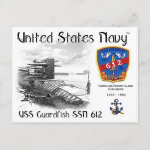 Carte Postale USS GUARDFISH SSN-612 POSTCARD z 