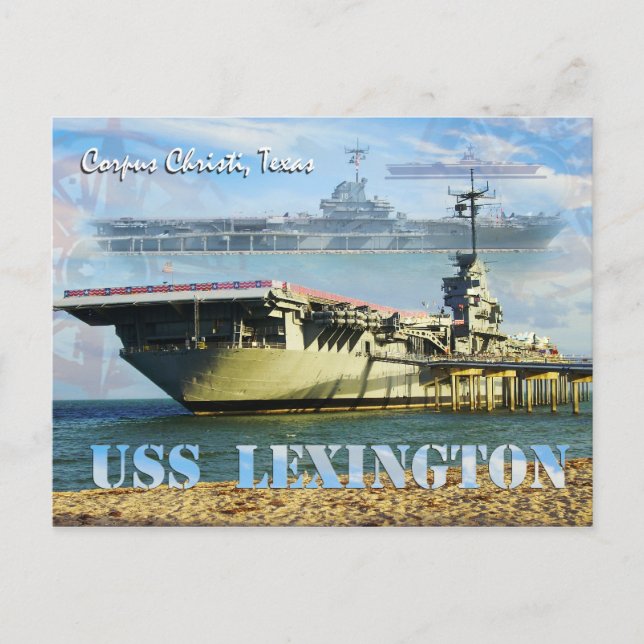 Carte Postale USS Lexington (CV-16), Corpus Christi, Texas (Devant)