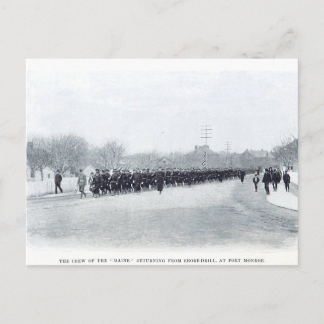 Carte Postale USS Maine à Fort Monroe (Devant)