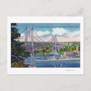 Carte Postale USS Portland passe sous le pont St. John's