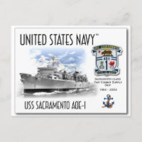 USS SACRAMENTO AOE-1 FAST COMBAT SUPPORT -Carte po