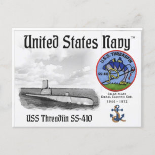 Carte Postale USS THREADFIN SS-410 SUB - -Carte postale