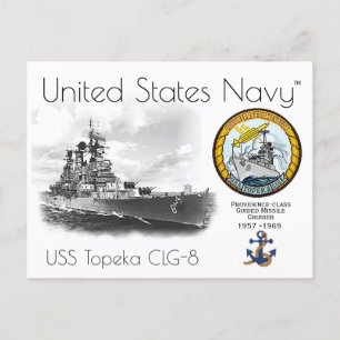 Carte Postale USS TOPEKA CLG-8 CRUISER POSTCARE a