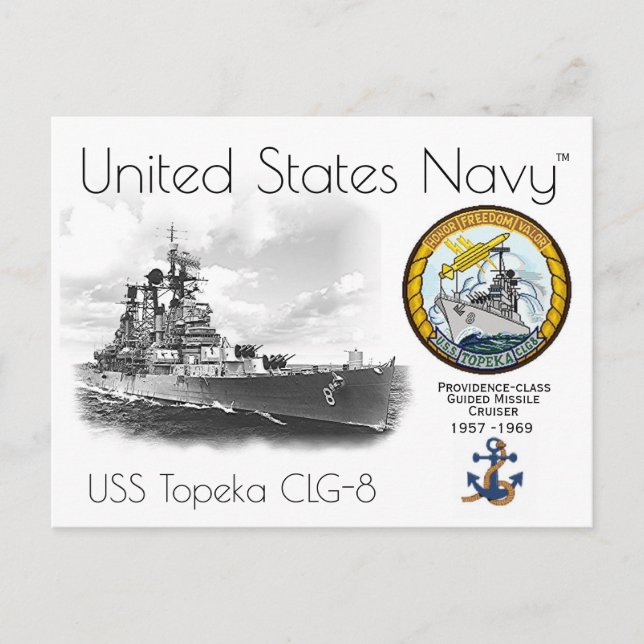 Carte Postale USS TOPEKA CLG-8 CRUISER POSTCARE a (Devant)