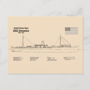 Carte Postale USS Vesuvius - Plan directeur des navires SD