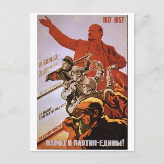 Carte Postale USSR CCCP Cold War Soviet Union Propaganda Posters (Devant)