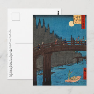 Carte Postale Utagawa Hiroshige - Kyoto Bridge by Moonlight