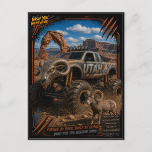 Carte Postale Utah Monster Truck Art Tout-Terrain