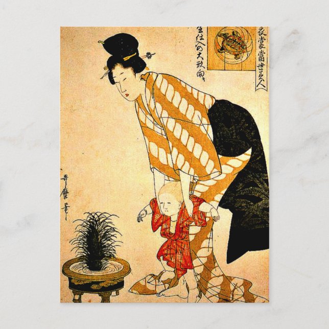 Carte Postale Utamaro - coton à motifs floraux (Devant)