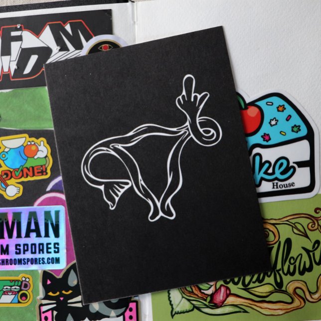 Carte Postale Utérus du doigt du milieu Pour le choix (Créateur téléchargé)