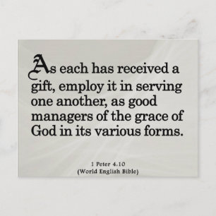 Carte Postale Utilisation des dons de Dieu 1 Pierre 4:10