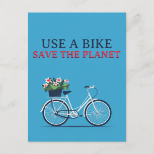 Carte Postale Utiliser un vélo Sauvez la planète
