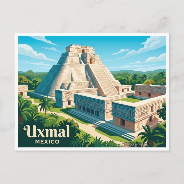 Carte Postale Uxmal Mérida Mexique (Devant)