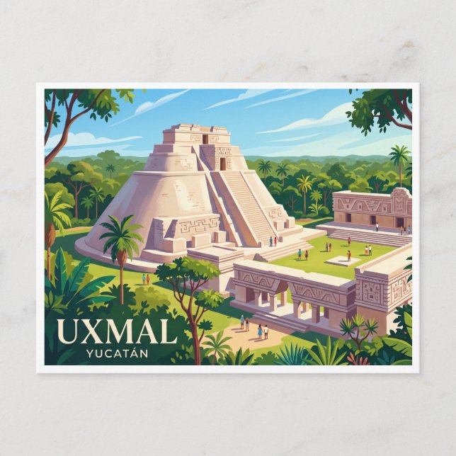 Carte Postale Uxmal Mérida Mexique (Devant)