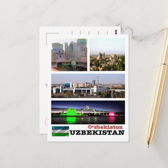 Carte Postale Uzbekistan - Mosaic - (Devant/Arrière en situation)