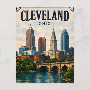 Carte Postale 🌆 Vacances à Cleveland Ohio Souvenir Visite du ce