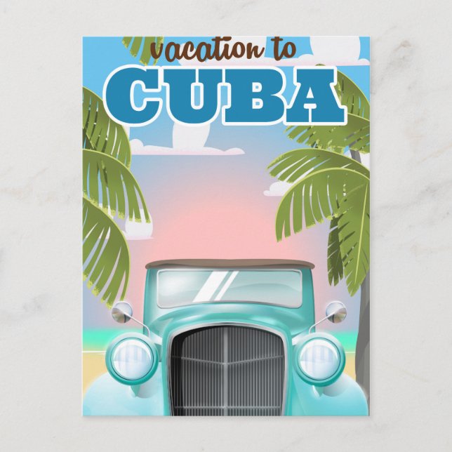 Carte Postale Vacances à l'affiche de voyage à Cuba (Devant)