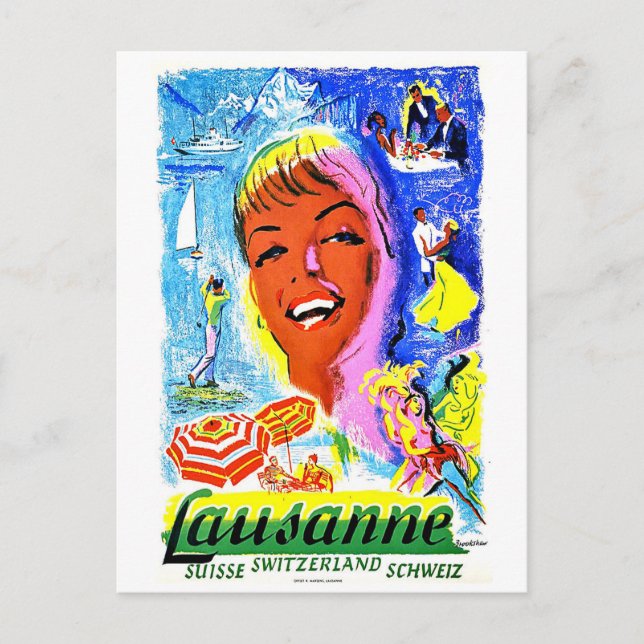 Carte Postale Vacances à Lausanne, Suisse, voyage vintage (Devant)