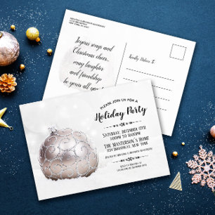 Carte Postale Vacances blanc hiver merveilleuse invitation