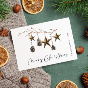 Carte Postale Vacances de Noël Boho minimaliste