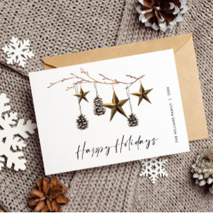 Carte Postale Vacances de Noël Boho minimaliste