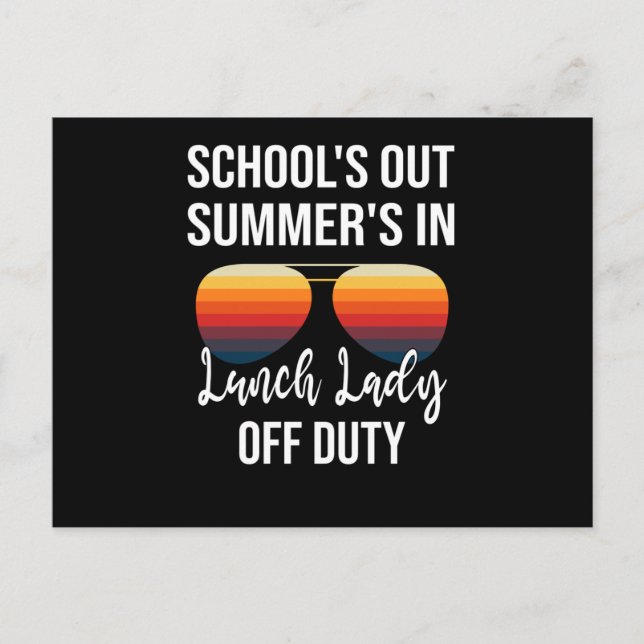 Carte Postale Vacances d'été Diplôme Déjeuner d'école (Devant)