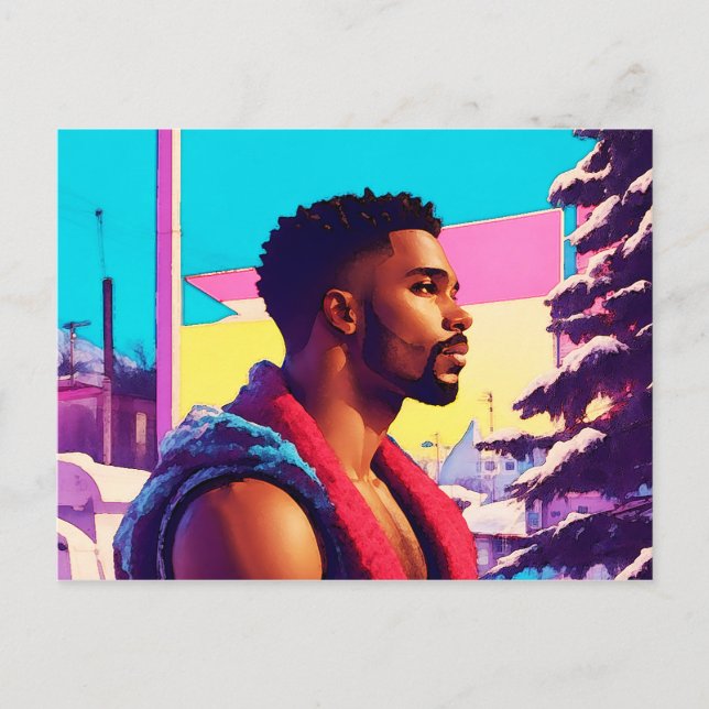 Carte Postale Vacances d'hiver Hunk 01 (Devant)