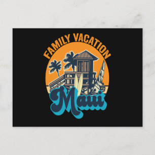 Carte Postale Vacances en famille Maui Été Vintage Rétro