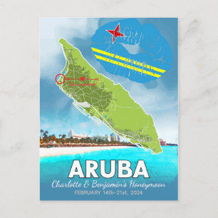 Carte Postale Vacances en lune de miel Souvenirs Aruba Island Ca
