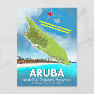 Carte Postale Vacances en lune de miel Souvenirs Aruba Island Ca