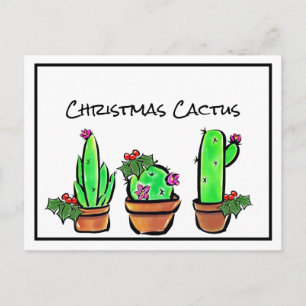 Carte Postale Vacances sympa Xmas Cactus cactus cactus succulent