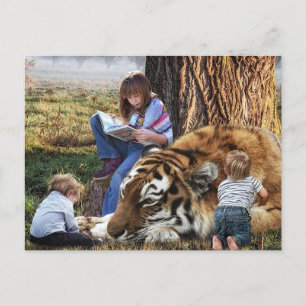 Carte postale vacances tigre ami enfant