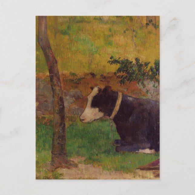 Carte Postale Vache à genoux par Paul Gauguin (Devant)