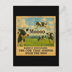 Carte Postale Vache a sauté par-dessus le Meuh – Chariot de ferm
